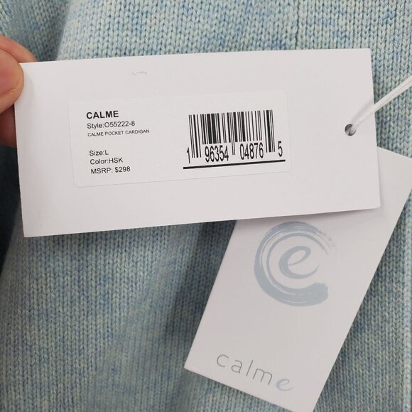Calme Pocket Cardigan Women Size Large NWT Wool Cashmere Blend Oversized - Picture 7 of 15